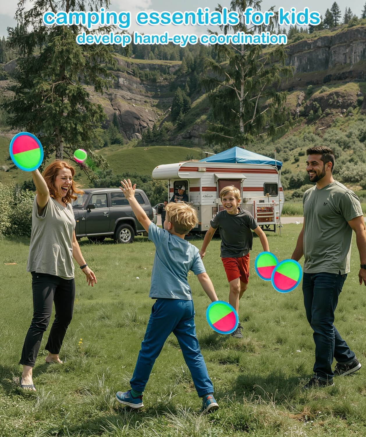 Toddler Toys Toss and Catch Ball Set Valentines Day Gifts for Kids Toddler, Toys for 3 4 5 6 7 8 Year Old Boys Girls Birthday Gift, Yard Outdoor Games for Kid Ages 4-8 8-12 Beach Pool