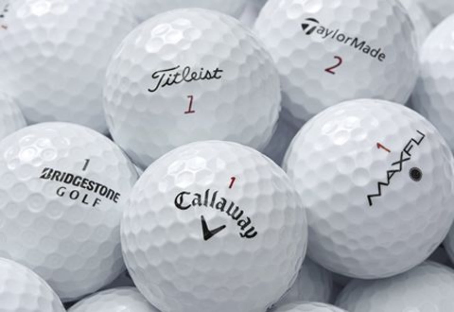 Mixed Golf Ball Brands, Mint/ 5A/ AAAAA Quality, 48 Pack, White