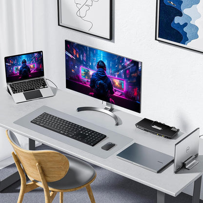 Waterproof Large Gaming Mouse Pad with Durable Stitched Edges，Non-Slip Rubber Base, Mouse Mat Desk Pad for Home Office Gaming, 35.4”X15.7”X0.12”, Gray