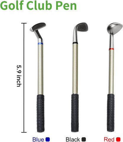 Golf Pen Holder with 3 Pieces Golf Club Pens Set Unique Golf Golf Desk Decor Gifts Souvenirs for Men