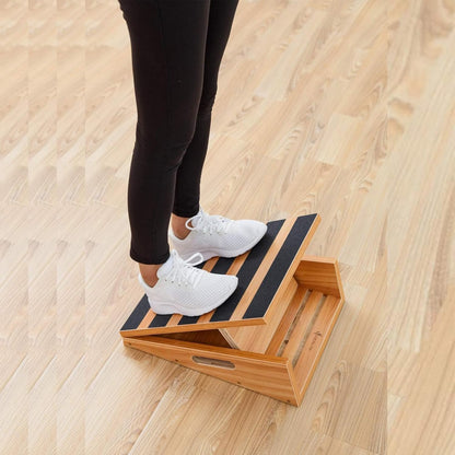 Professional Wooden Slant Board, Adjustable Incline Board and Calf Stretcher, Stretch Board - Extra Side-Handle Design for Portability