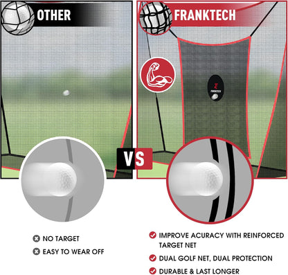 Golf Hitting Net Heavy Duty Golf Practice Net for Backyard Driving Golf Net with High Impact Chipping Hitting Target Golf Driving Practice Net Include Carry Bag Golf Balls for Indoor Outdoor