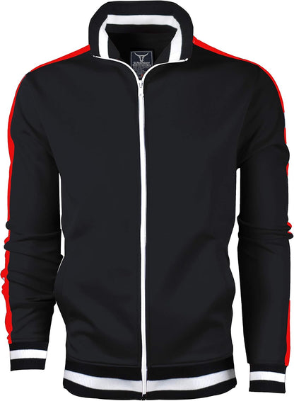 Mens Urban Hip Hop Premium Track Jacket - Slim Fit Side Taping Sportswear Urbanwear Streetwear Top