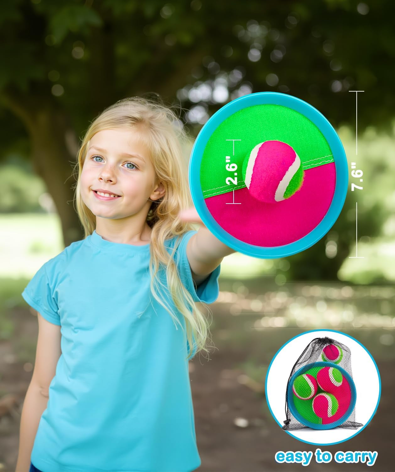 Toddler Toys Toss and Catch Ball Set Valentines Day Gifts for Kids Toddler, Toys for 3 4 5 6 7 8 Year Old Boys Girls Birthday Gift, Yard Outdoor Games for Kid Ages 4-8 8-12 Beach Pool