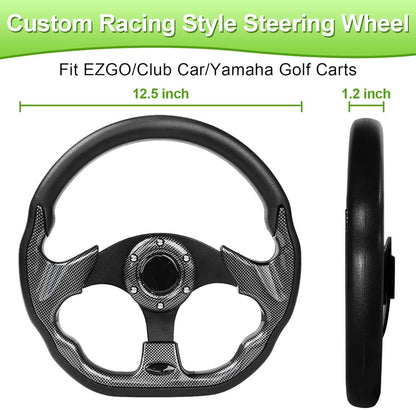 Golf Cart Steering Wheel or Adapter Hub for Golf Cart Club Car DS and Club Car Precedent EZGO Yamaha Golf Carts (Not Universal Adapter&Check Variations Below)