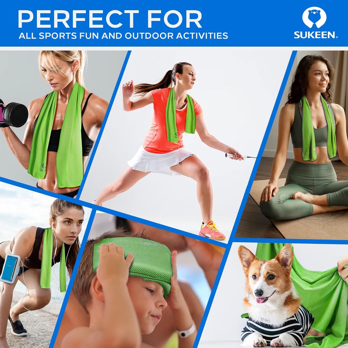 4 Pack Cooling Towels (40"X12"), Cooling Neck Wraps, Ice Towel, Soft Breathable Chilly Towel,Microfiber Towel for Yoga,Sport,Running,Gym,Workout,Camping,Fitness,Workout & More Activities