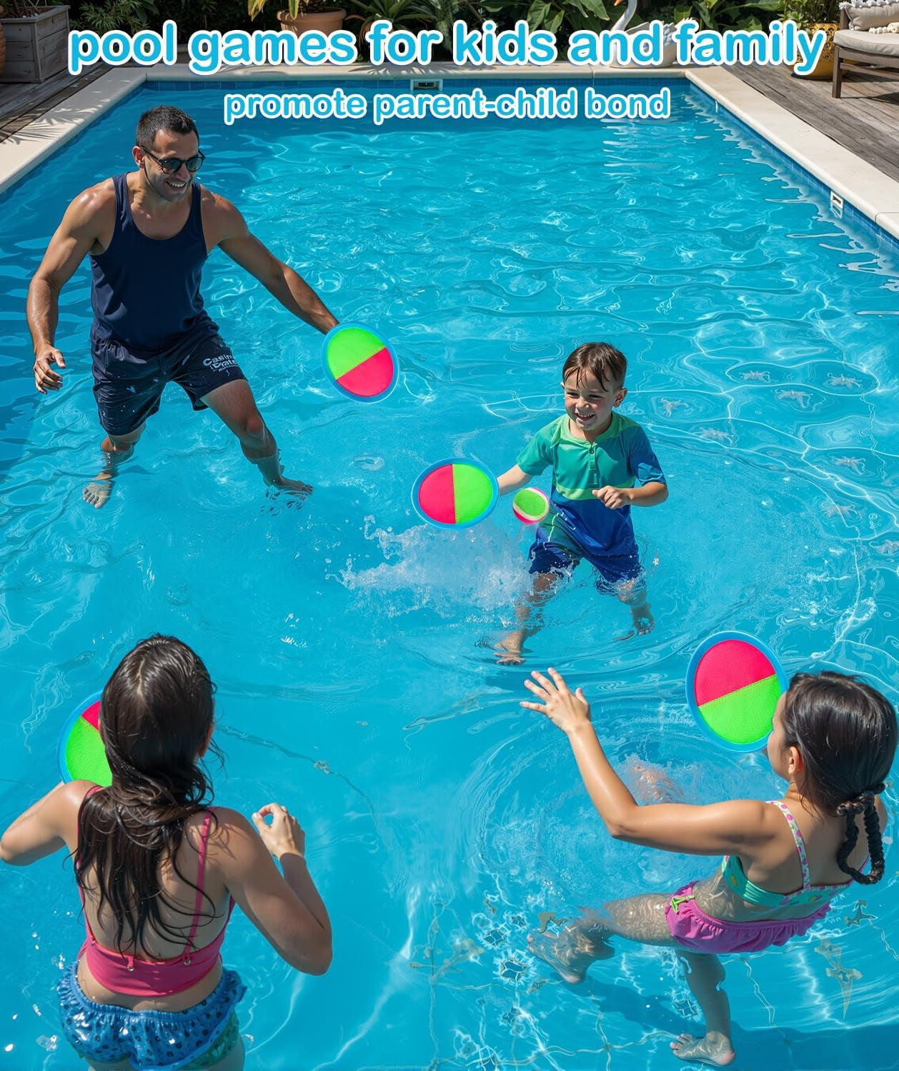 Toddler Toys Toss and Catch Ball Set Valentines Day Gifts for Kids Toddler, Toys for 3 4 5 6 7 8 Year Old Boys Girls Birthday Gift, Yard Outdoor Games for Kid Ages 4-8 8-12 Beach Pool