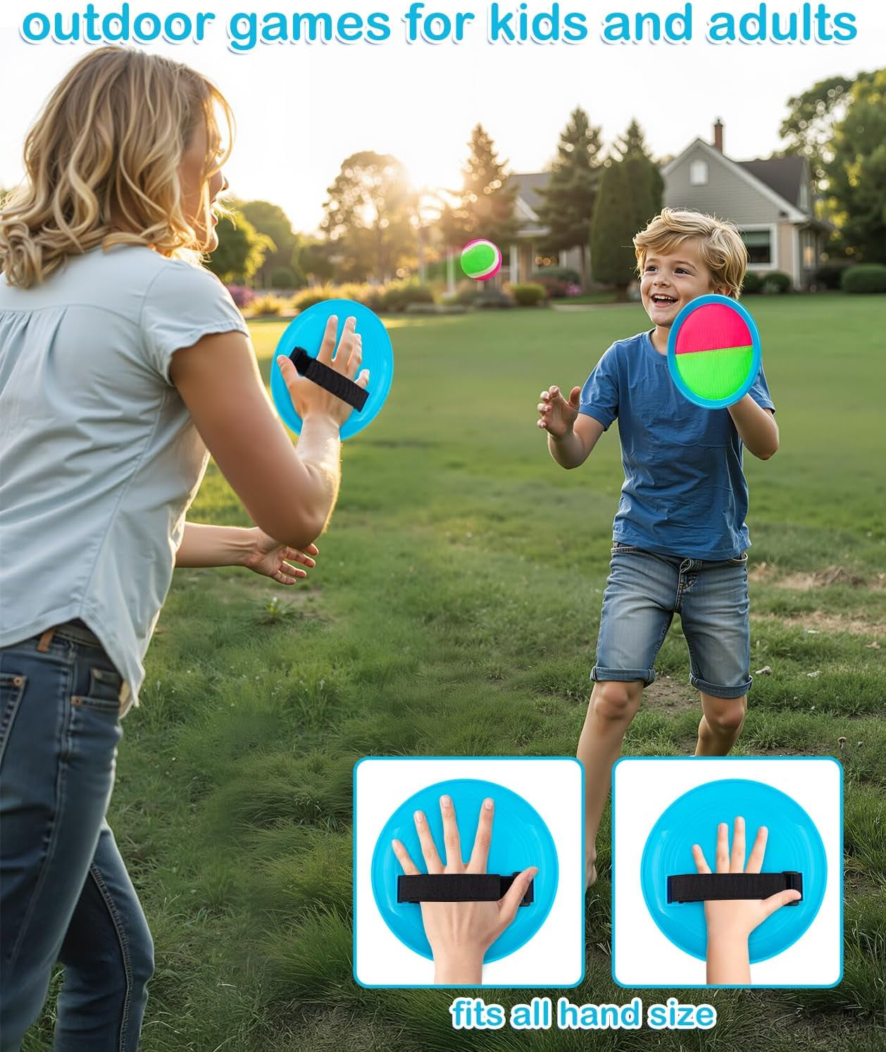 Toddler Toys Toss and Catch Ball Set Valentines Day Gifts for Kids Toddler, Toys for 3 4 5 6 7 8 Year Old Boys Girls Birthday Gift, Yard Outdoor Games for Kid Ages 4-8 8-12 Beach Pool