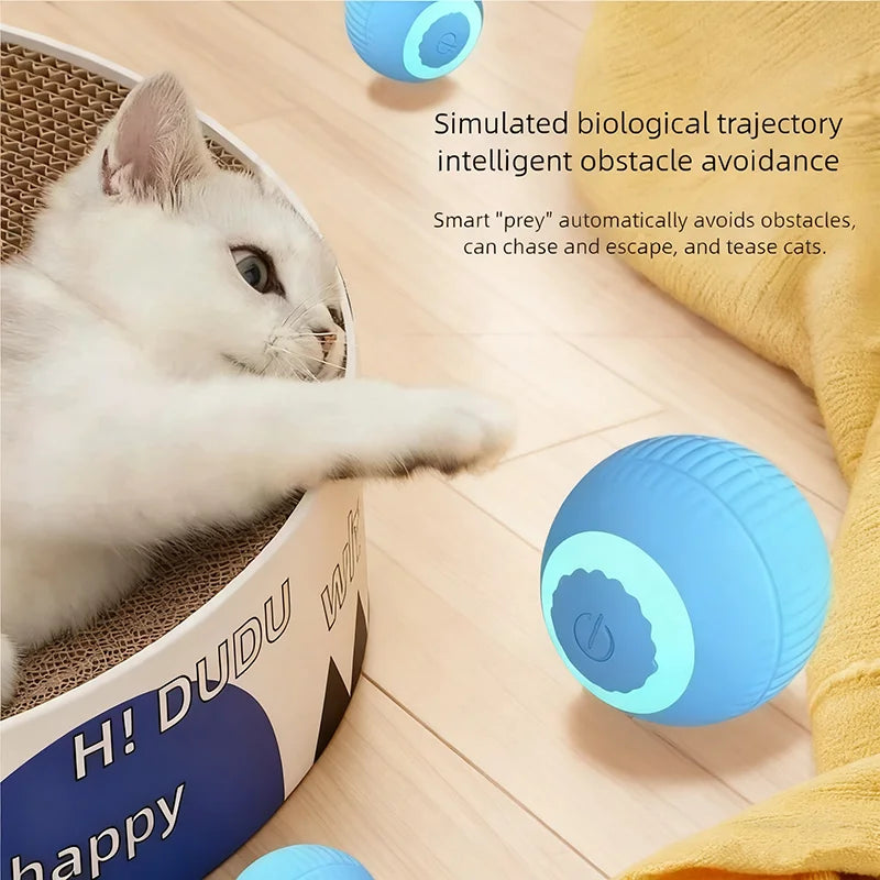 Automatic Electric Cat Ball Toy Interactive Rolling Smart Self-Moving Kitten Plaything for Indoor Cats Training and Fun