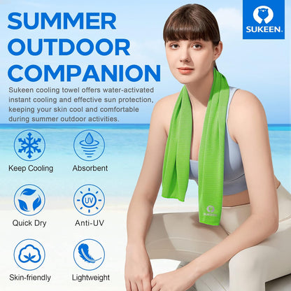 4 Pack Cooling Towels (40"X12"), Cooling Neck Wraps, Ice Towel, Soft Breathable Chilly Towel,Microfiber Towel for Yoga,Sport,Running,Gym,Workout,Camping,Fitness,Workout & More Activities