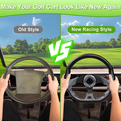 Golf Cart Steering Wheel or Adapter Hub for Golf Cart Club Car DS and Club Car Precedent EZGO Yamaha Golf Carts (Not Universal Adapter&Check Variations Below)