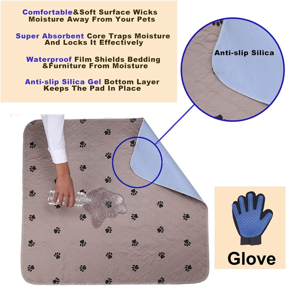 Washable Puppy Pads - Reusable, Super Absorbing, Waterproof, Large Dog Pee Pad for Dog Bed Mat