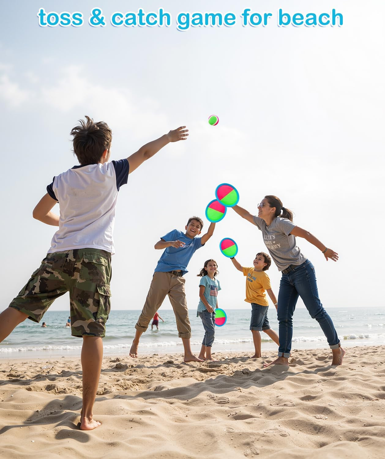 Toddler Toys Toss and Catch Ball Set Valentines Day Gifts for Kids Toddler, Toys for 3 4 5 6 7 8 Year Old Boys Girls Birthday Gift, Yard Outdoor Games for Kid Ages 4-8 8-12 Beach Pool