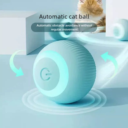 Automatic Electric Cat Ball Toy Interactive Rolling Smart Self-Moving Kitten Plaything for Indoor Cats Training and Fun